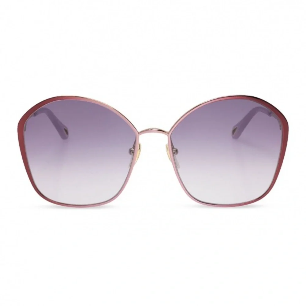 CHLOE GOLD BURGUNDY VIOLET GRADIENT SUNGLASSES CH0015S - Picture 5 of 6